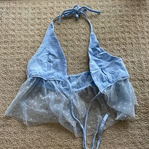 Light blue strappy top
